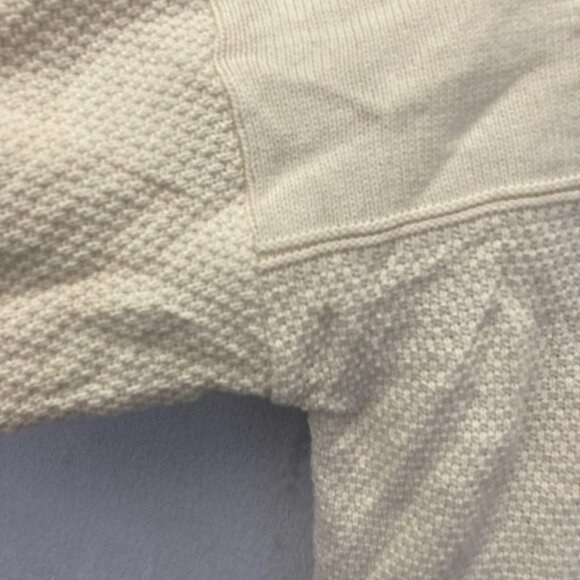 Vintage 90s SFKM Baggy Mockneck Mens Sweater XL Cream White Relaxed Fit USA Made - Picture 5 of 14